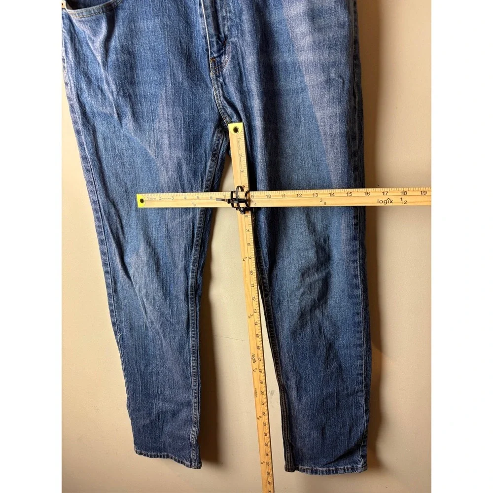 Mens 33x32 Levi's Straight Jeans Medium Wash Blue Denim Regular Fit Everyday